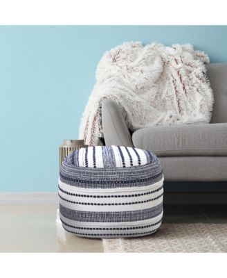 Upholstered Cotton Ottoman for Living Room Accent Chair and Footrest