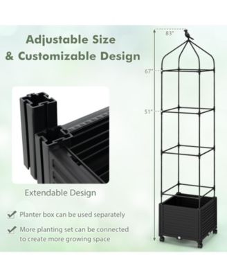 HIPS Raised Garden Bed Poly Wood Elevated Planter Box-Black