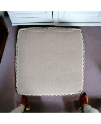 18" White 100% Cotton Ottoman