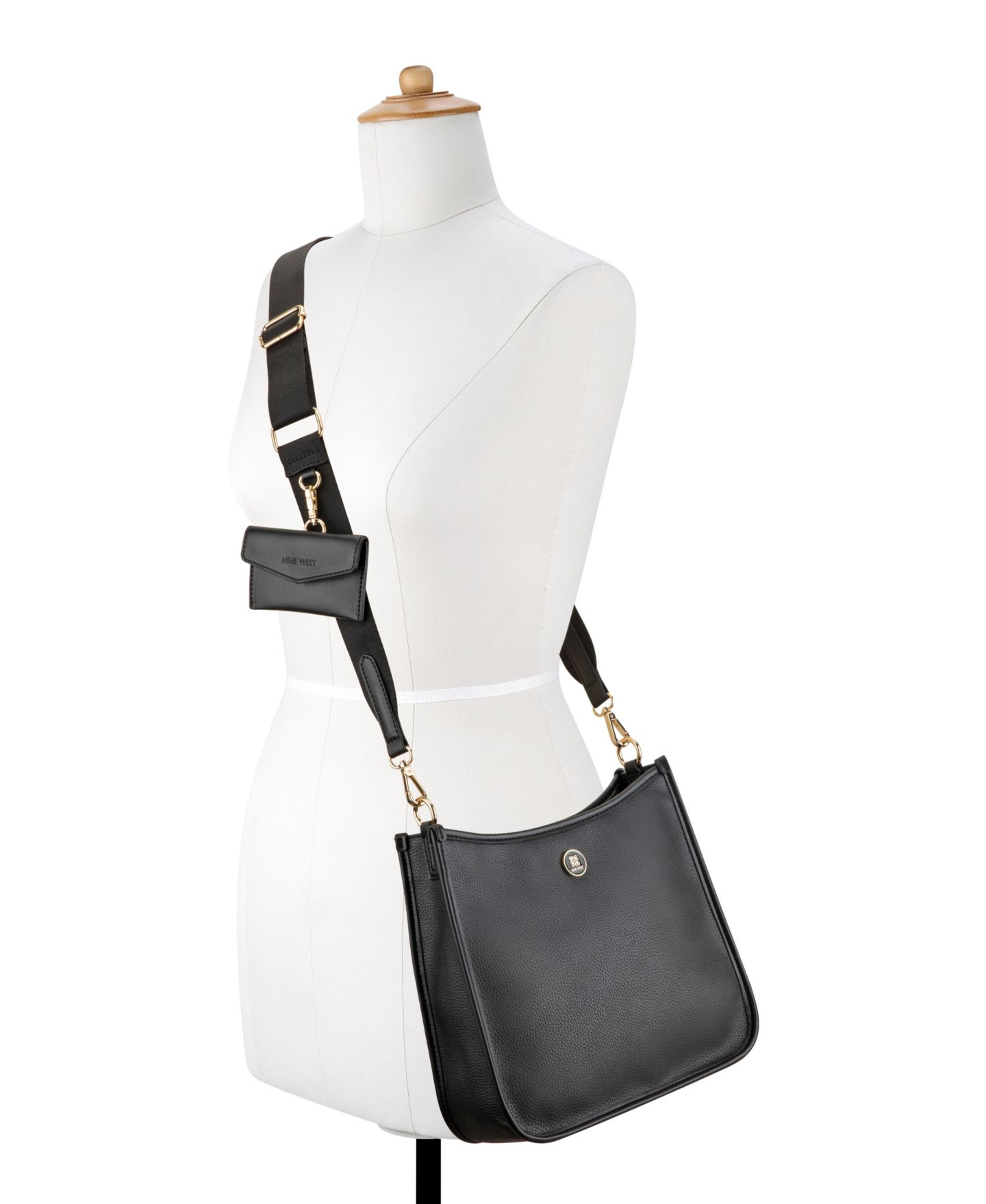 Женская сумка Nine West Nalini Large Swing Crossbody, цвет: Чёрный — фото 4