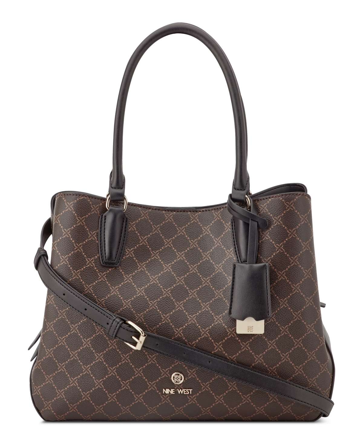 Lakelyn Triple Compartment Carryall Tote Bag - Brown, Black