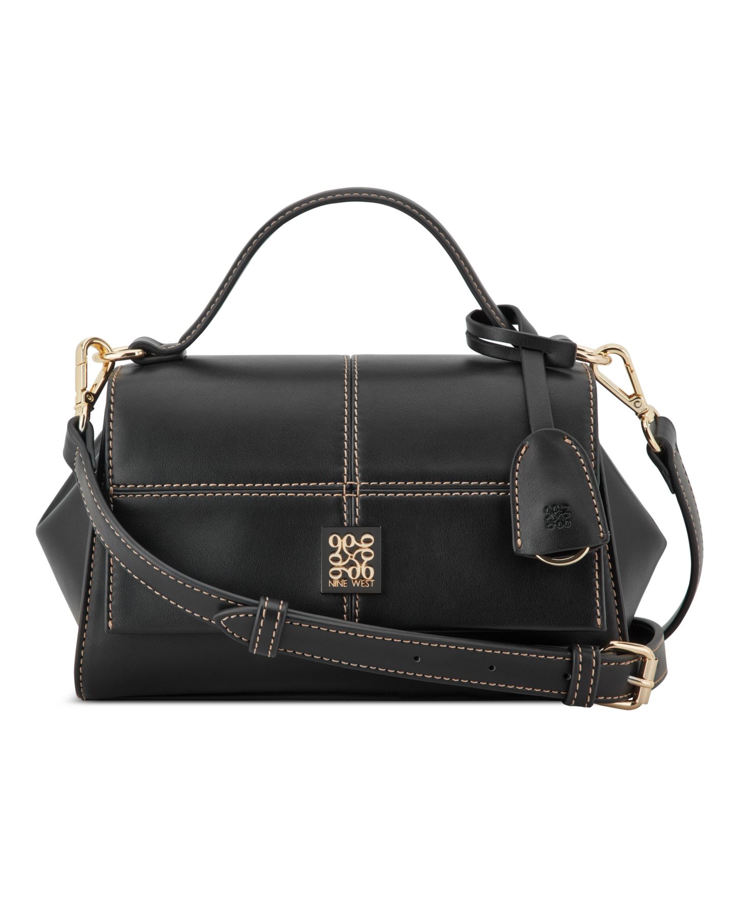 Женская сумка Nine West Paxtin Convertible Medium Crossbody Flap, цвет: Чёрный — фото 1