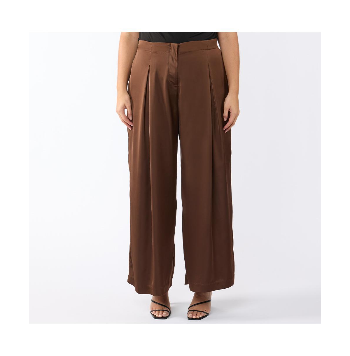Rakis Satin Wide Leg Pant - Mocha