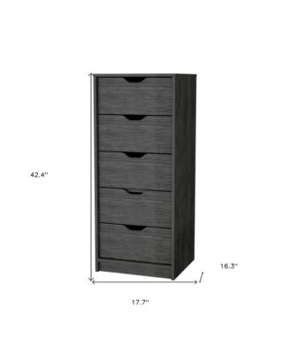 Five Drawer Standard Chest for Bedroom Storage and Clothes Organization