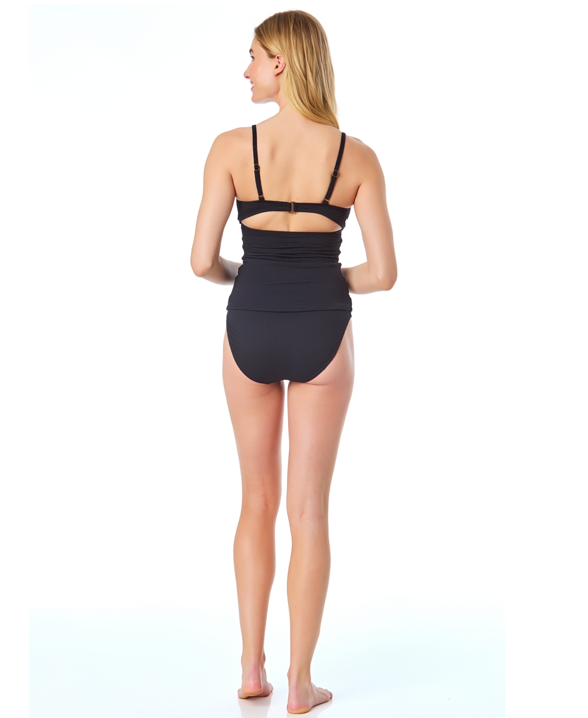 Cece Women's La Vie A La Mer Textured Button-front Tankini Top