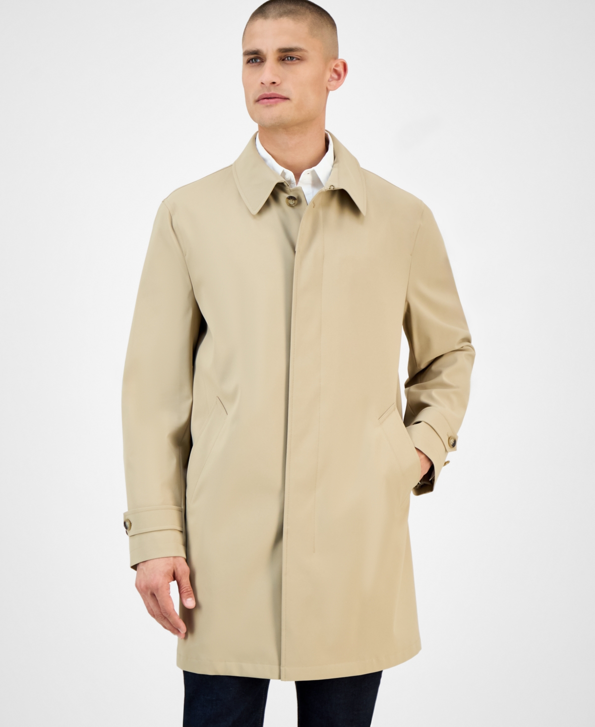 Michael Kors Men's Classic-fit Raincoat In Brown