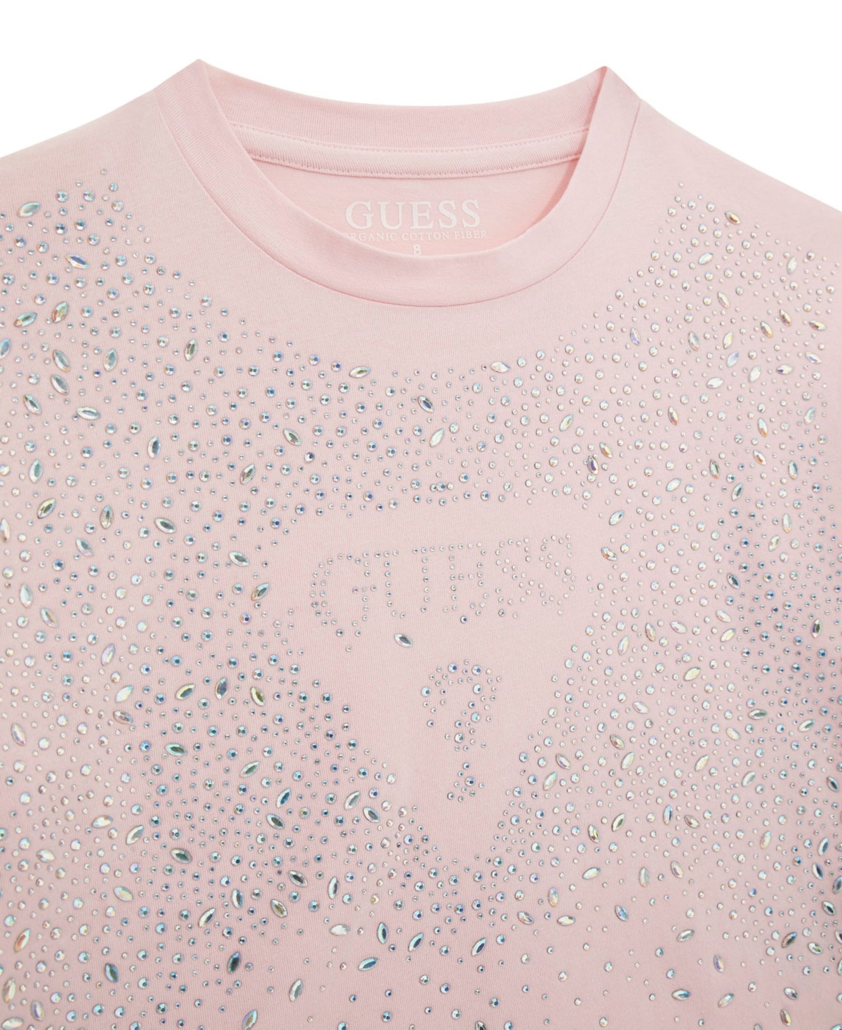 Guess Big Girl Short Sleeve with Rhinestone Logo T-Shirt