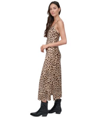 Women's Animal-Print Washed Satin Slipdress