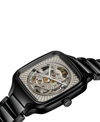 Unisex Swiss Automatic True Square x Kunihiko Morinaga Special Edition Black Ceramic Bracelet Watch 38mm