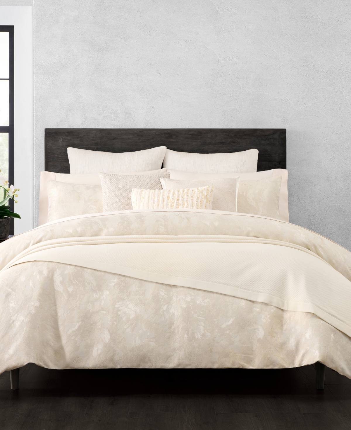 Donna Karan Home Luxe Egyptian Cotton Blanket, Full/queen In Neutral
