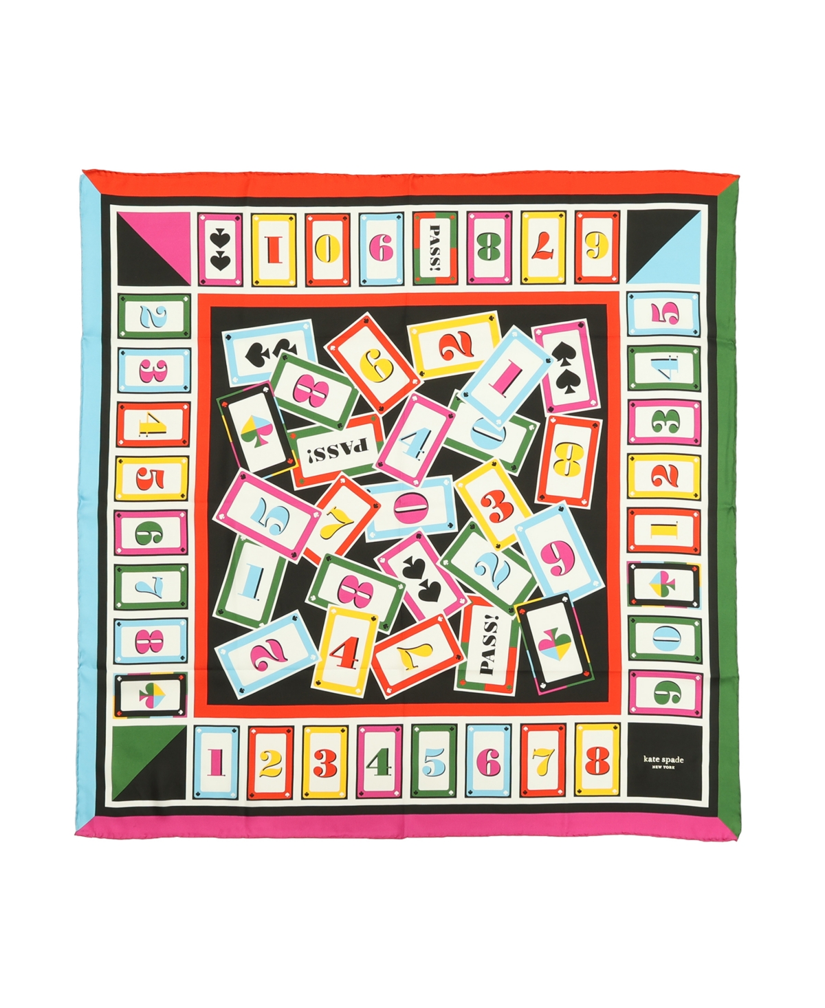 Women's Playing Cards Silk Square Scarf - Multi