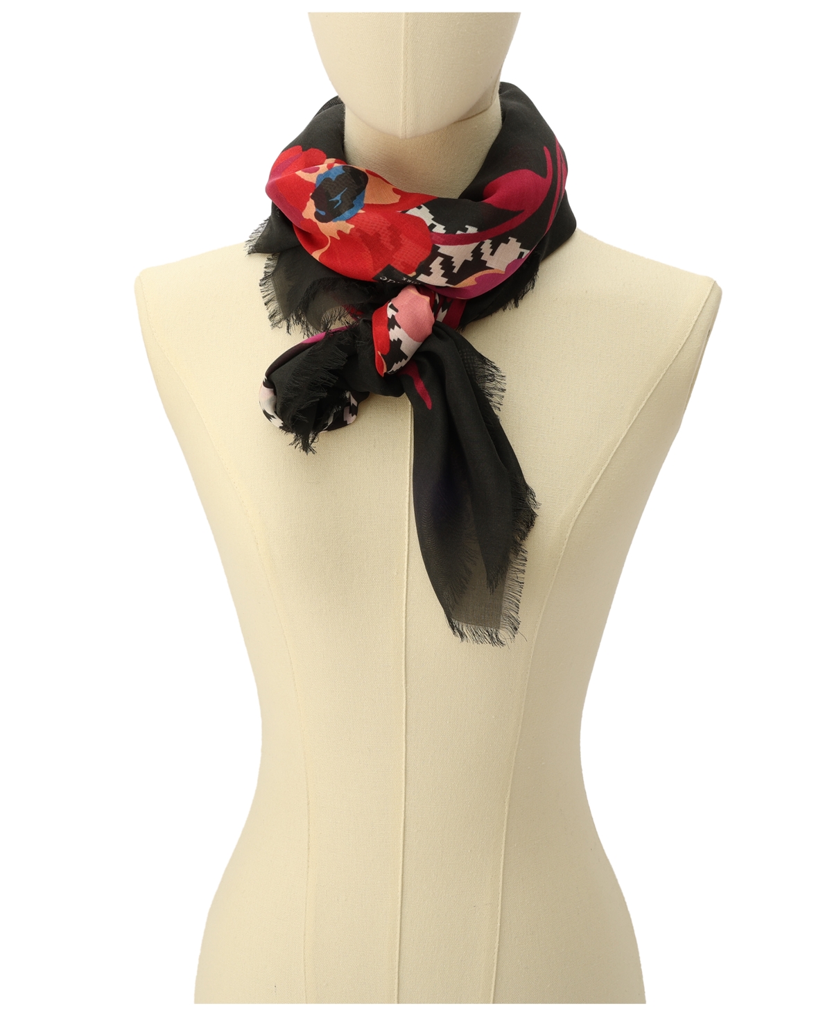 Shop Kate Spade Women's Houndstooth Poppies Modal Square Scarf