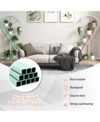 Outdoor Wicker Flower Pot Set of 2 with Drainage Hole for Porch Balcony-Brown