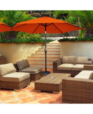 10 Feet Outdoor Patio Umbrella with Tilt Adjustment and Crank-Orange