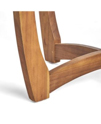 Outdoor Round Coffee Table with Storage Tray 2 Tier Oval End Tables Wooden Small Side Table