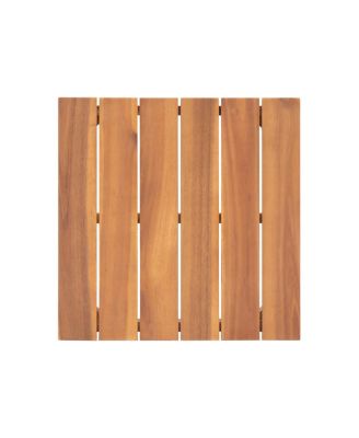 Outdoor Patio Acacia Wood Square Outdoor Side Table