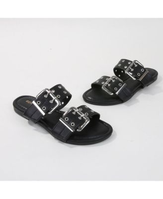 KYLE DOUBLE STRAP SLIDE SANDALS