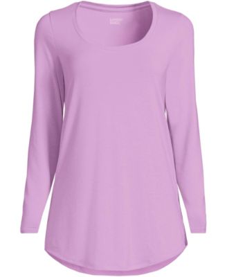 Women's Long Sleeve Power Performance Scoop Neck Curved Hem Tunic Tee
