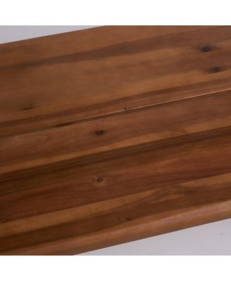 Zion Industrial Wood And Metal Bench Chair