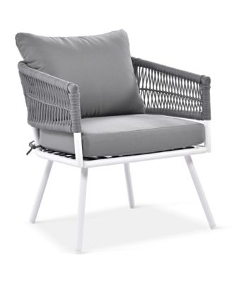 Patio Conversation 4-Piece Boho Rope Patio Furniture Set with Deep Seating and Thick Cushion, Outdoor Furniture with Acacia Wood Table