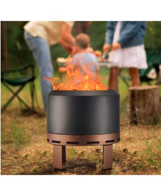 Outdoor Smokeless Fire Pit Stove 24'' for Camping Bonfire, Wood Burning Fire Place Firepit with Stand for Patio Backyard Outside