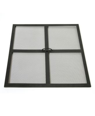 26 in Outdoor Square Wood-Burning Fire Pit Table with Grill and Poker  Large Burning Space Fireplace for Picnic Bonfires