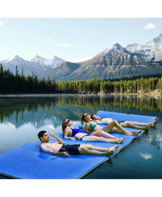 12 x 6 Feet 3 Layer Floating Water Pad-Blue