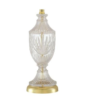 Traditional Table Lamps 26.5" High Set of 2 Cut Glass Urn Brass White Cream Bell Shade for Living Room Family Bedroom Bedside
