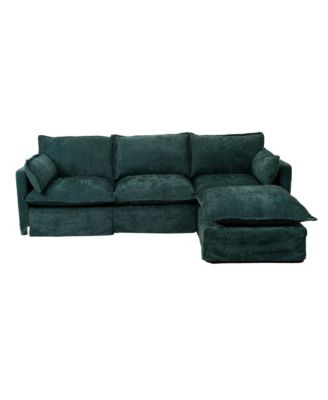 Streamdale Modern L-Shaped Sectional Sofa with Ottoman