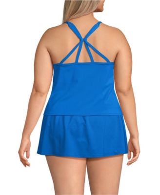 Women's Plus Size Tugless QuickDry Adjustable Strappy Back Tankini Top