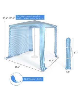 6.6 x 6.6 Feet Foldable and Easy-Setup Beach Canopy With Carry Bag-Blue