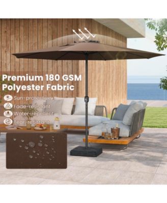 12 Feet Patio Umbrella with Crank Handle and 8 Sturdy Ribs