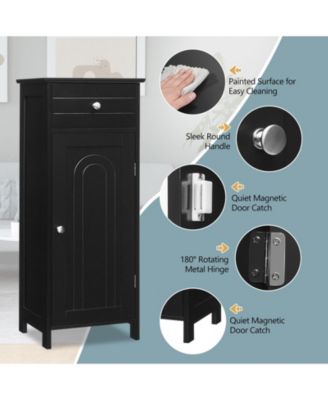 Storage Free-Standing Floor Cabinet with Drawer and Shelf