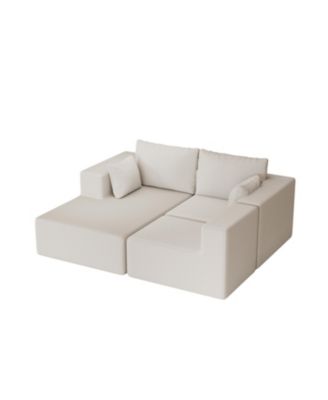 Corduroy Sectional Sofa with Chaise Lounge