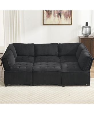 U-Shaped Modular Sectional Sofa with Reversible Chaise