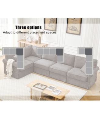 Streamdale Dark Gray Modular Sectional Sofa Set - Convertible L-Shape Couch