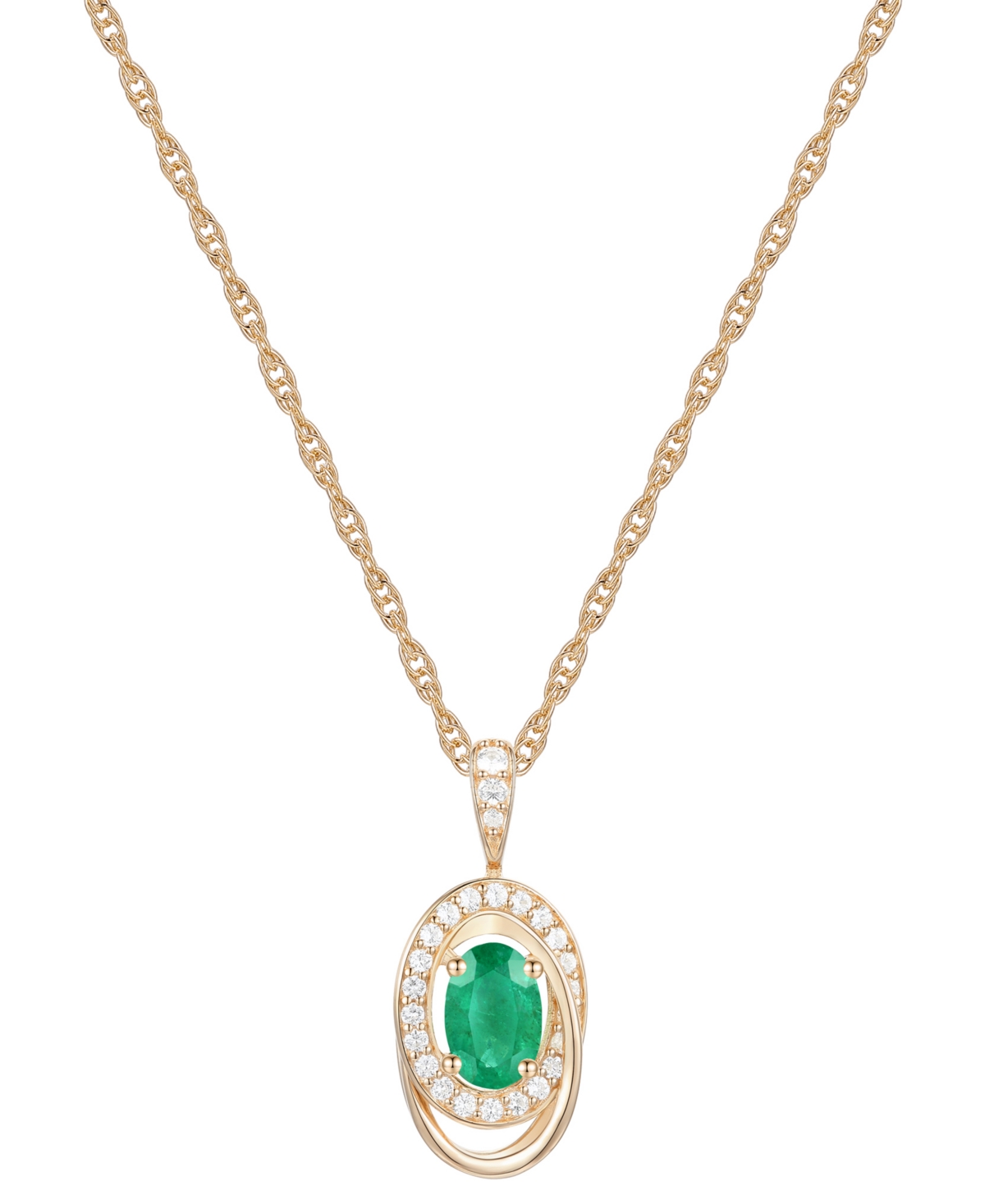 Macy's Ruby (5/8 Ct. T.w.) & Diamond (1/8 Ct. T.w.) Oval Swirl 18" Pendant Necklace In 14k Gold (also In Em