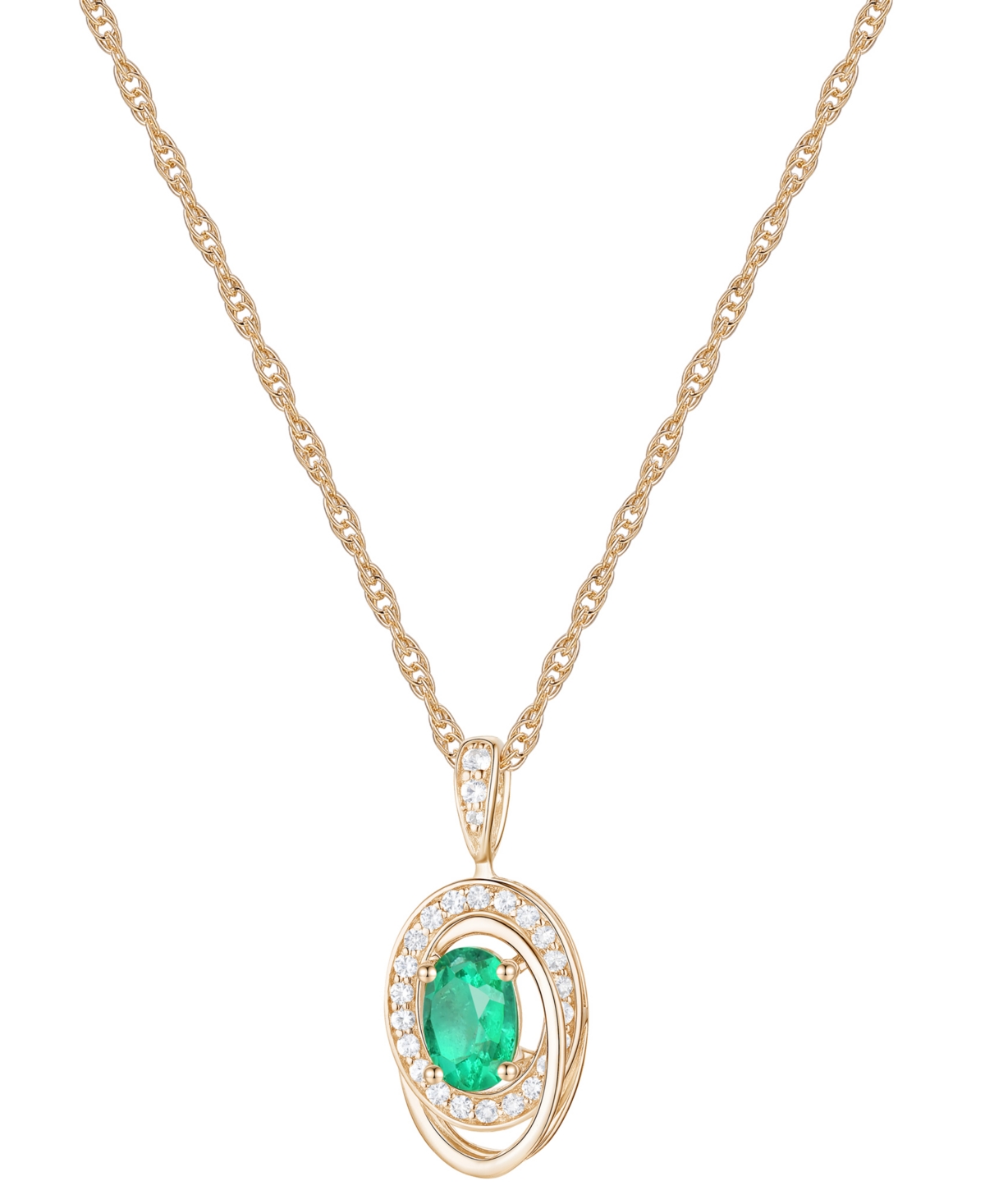 Macy's Ruby (5/8 Ct. T.w.) & Diamond (1/8 Ct. T.w.) Oval Swirl 18" Pendant Necklace In 14k Gold (also In Em