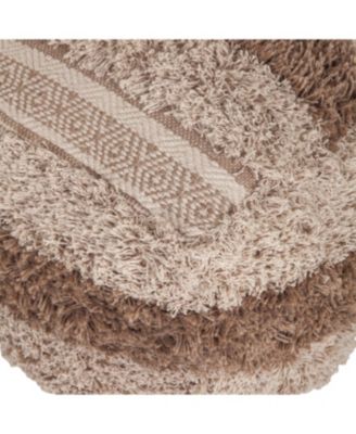 Soft Striped Pouf Ottoman for Home Accent Footrest and Extra Seating