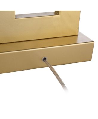 Marshall 30" Tall Open Rectangle Large Modern Luxe End Table Lamps Set of 2 Gold Finish Metal Living Room Bedroom