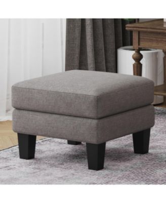 Fabric Ottoman Light Grey