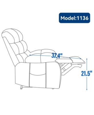 23" Beige Chenille Power Lift Recliner w/ Massage & Heat