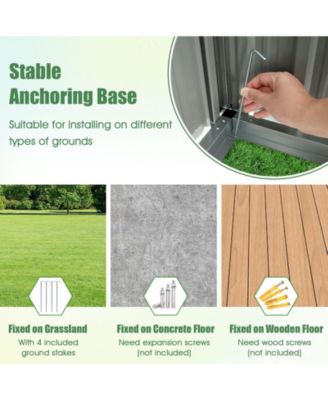 5 x 3 Feet Outdoor Storage Shed with Sloped Roof and Lockable Door-Gray