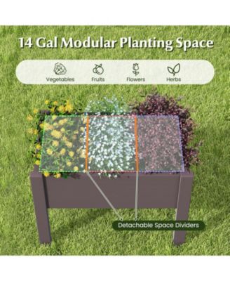 53L Raised Bed Grow Box Self-Watering Water Level Monitor Planter Box Stand