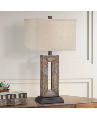 Rustic Table Lamps 26" High Set of 2 Natural Stale Open Rectangular Box Shade for Living Room Bedroom Home (Colors May Vary)