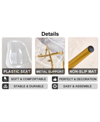 Glass Table & 6 Gold Leg Chairs