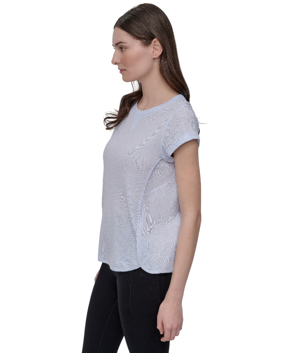 Dkny Women's Mini Slub Waffle Short Sleeve Top In Blue