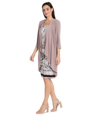 Women's Open-Front Jacket and Necklace Dress Set