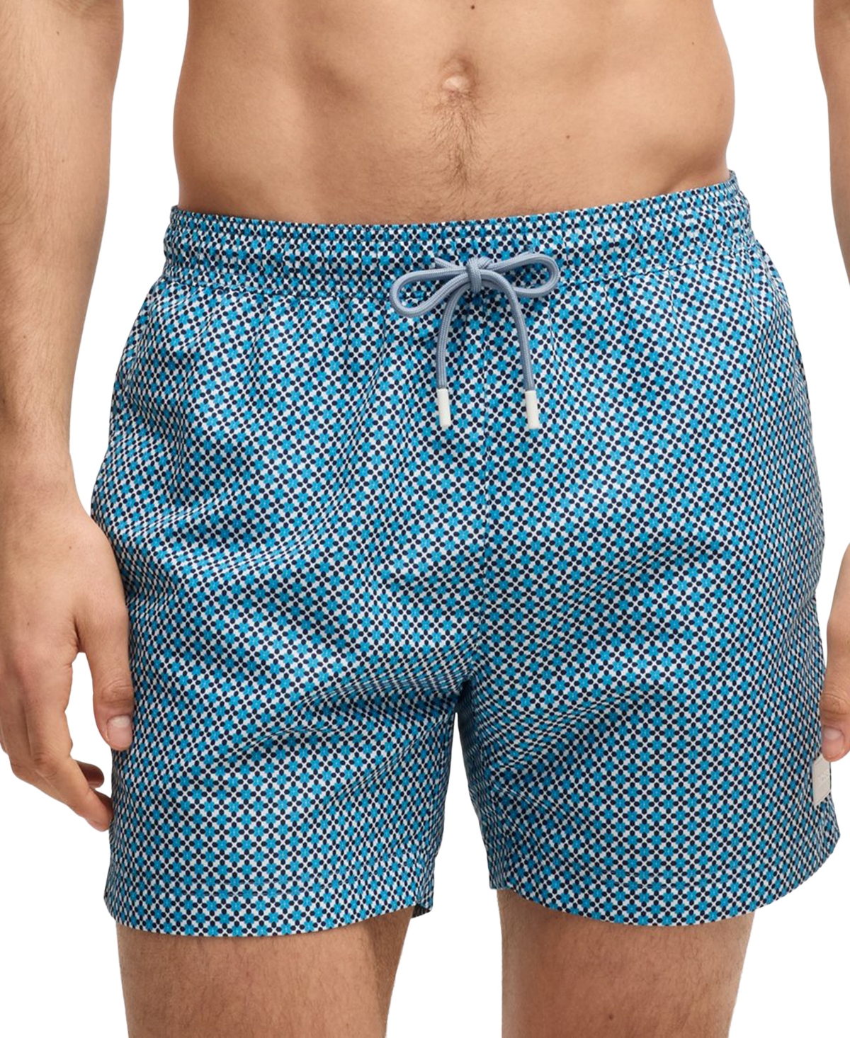 Boss by Hugo Boss Men's Drawstring Printed Swimsuit - Open Blue