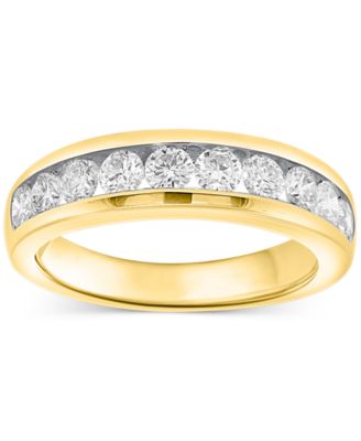 Forever Grown Diamonds Lab Grown Diamond Channel-Set Band (1 ct. t.w.) in Sterling Silver or 14k Gold-Plated Sterling Silver - Gold-Plated Sterling Si